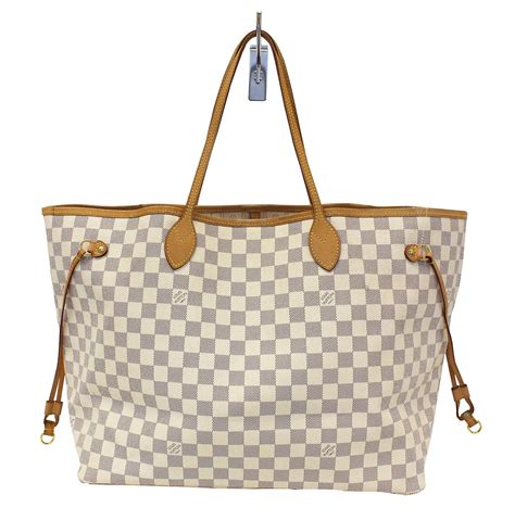 lv damier white tote bag|louis vuitton checkered tote bag.